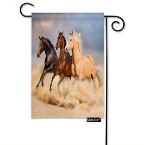 SKU-02-12.5 x 18 Inch Running Horse Garden Flag